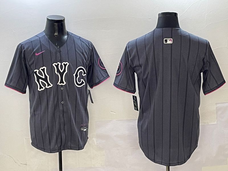 Men New York Mets Blank Black City Edition 2025 Nike MLB Jersey style 1->new york mets->MLB Jersey